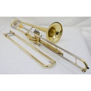 Valve trombone, Gold lacquer, with leather case